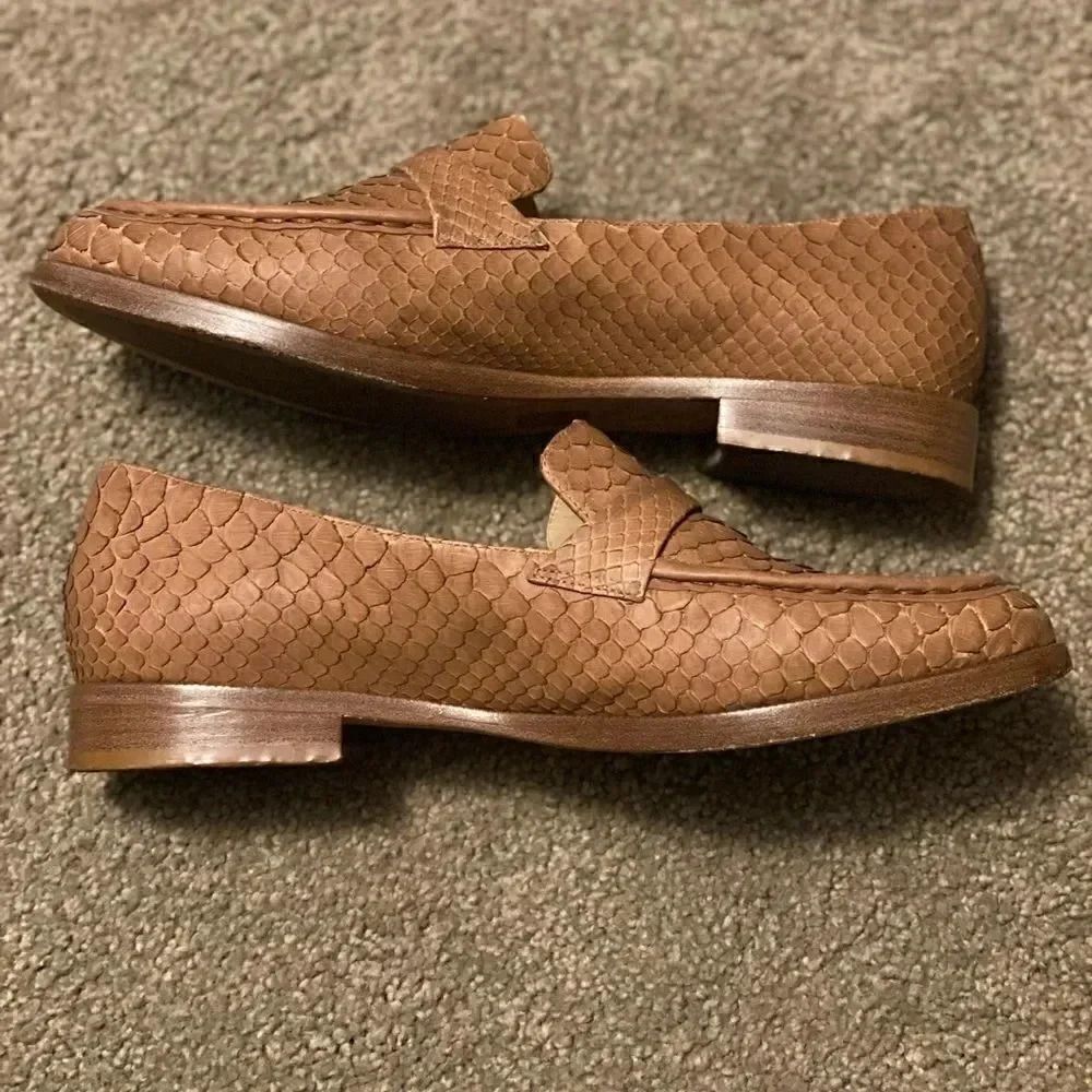 ALEXANDRE BIRMAN python leather tan loafers. - Picture 2 of 10